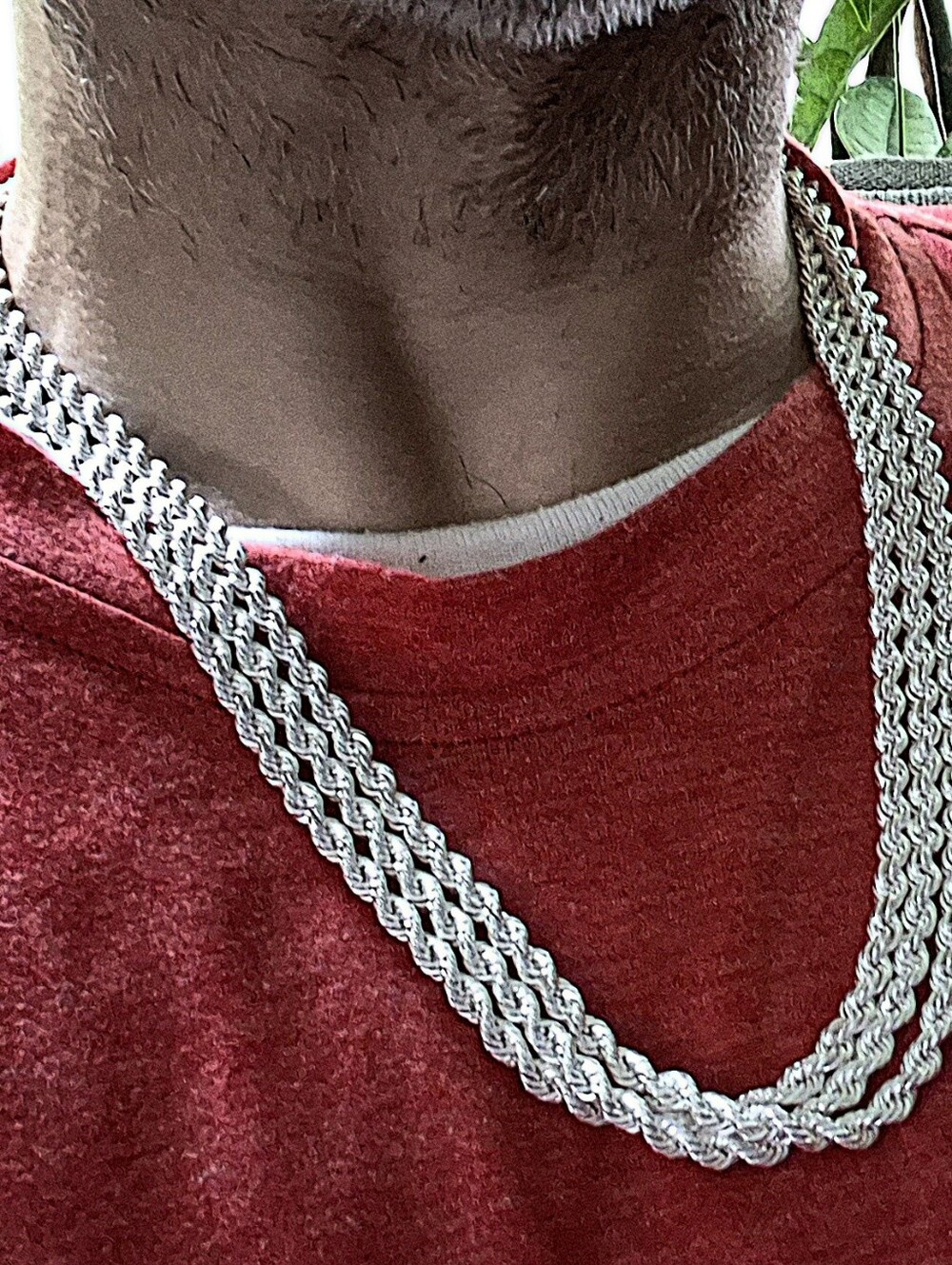 NEW 24 Inch Sterling Silver 5mm Rope Chain Necklace 44.4 Grams - Men's Jewelry - Picture 6 of 16